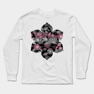 Flight Over Flowers of Fantasy - Demigirl Pride Flag Long Sleeve T-Shirt